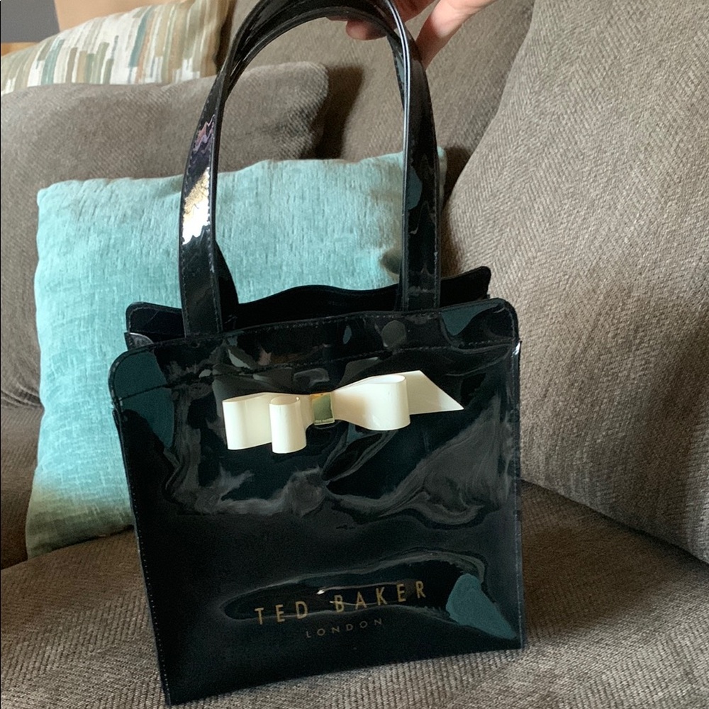 Ted Baker Black Tote Bag with White Bow
